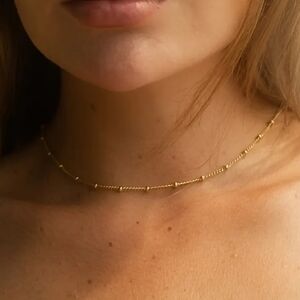 18 KT Gold Over Titanium Beaded Necklace